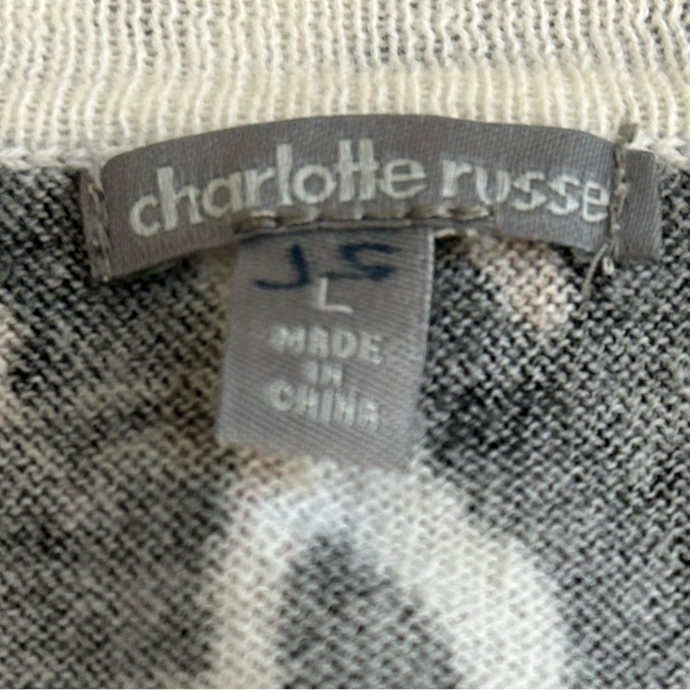 Charlotte Russe Leopard Print Cropped Cardigan Sweater Large - Picture 8 of 9